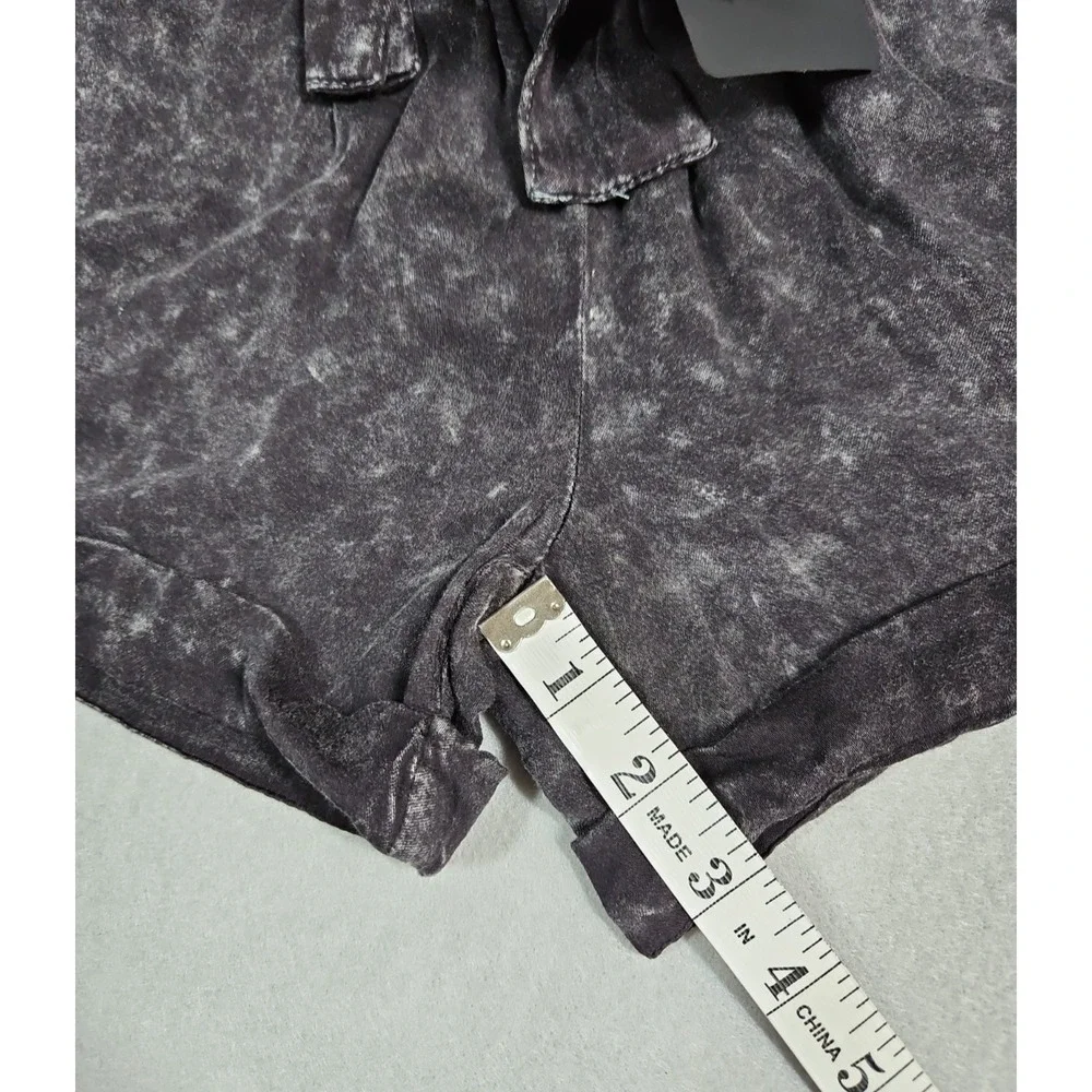 Chaser Womens Black Cloud‎ Wash Tie Waist Shorts Size Small NWT